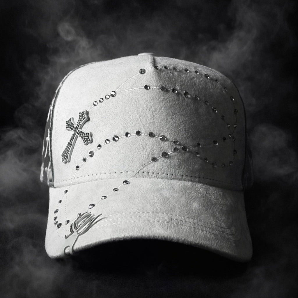Bible Long Chain White Cap