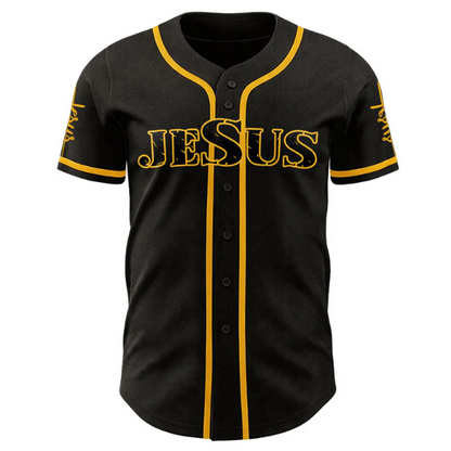 Jesus Cross Nail and Crown of Thorns Baseball Jersey