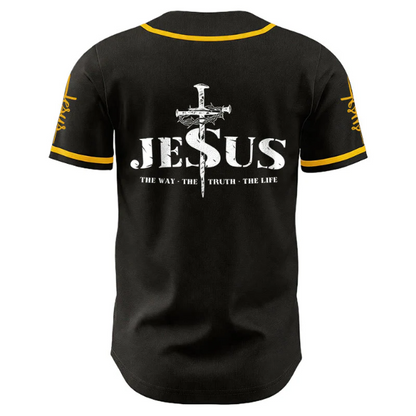 Jesus Cross Nail and Crown of Thorns Baseball Jersey